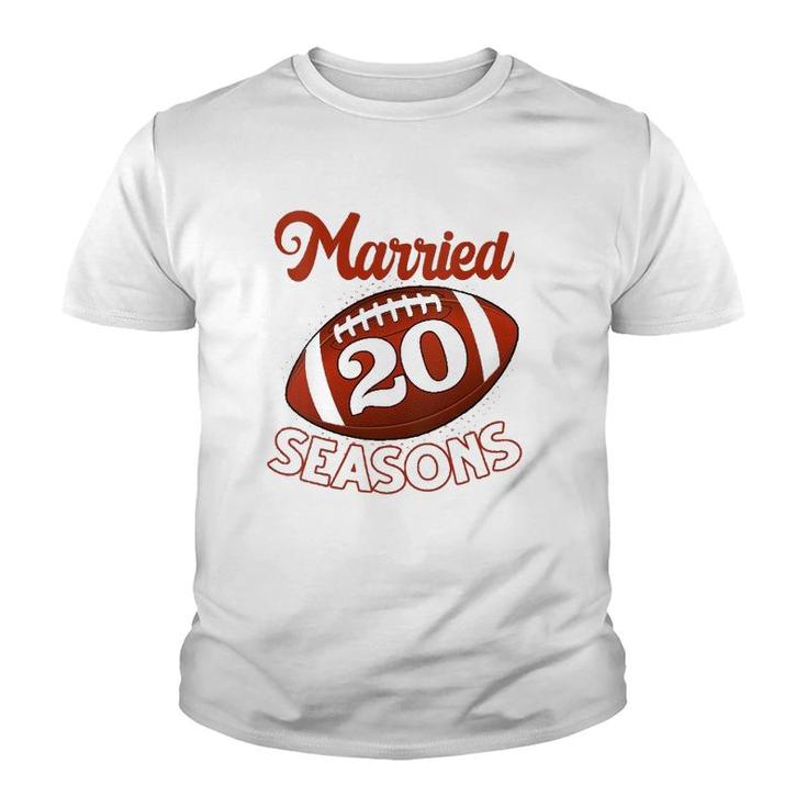 Womens 20 Years Of Marriage Happily Married For 20 Seasons Gift  Youth T-shirt