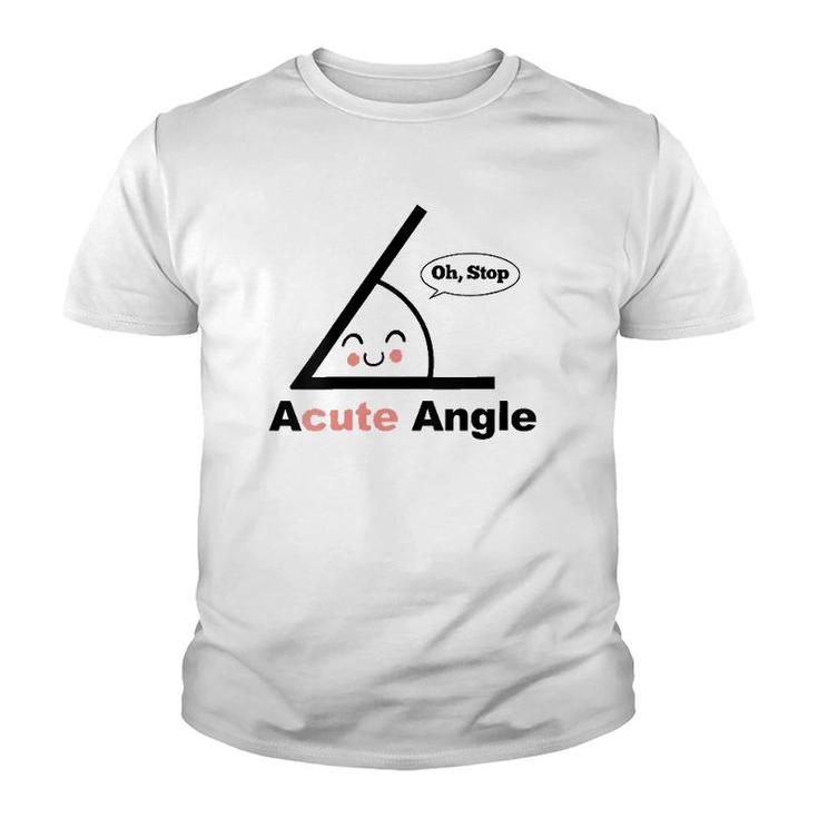 Womens Acute Angle Funny Math Teacher Math Pun Acute Angle V-Neck Youth T-shirt