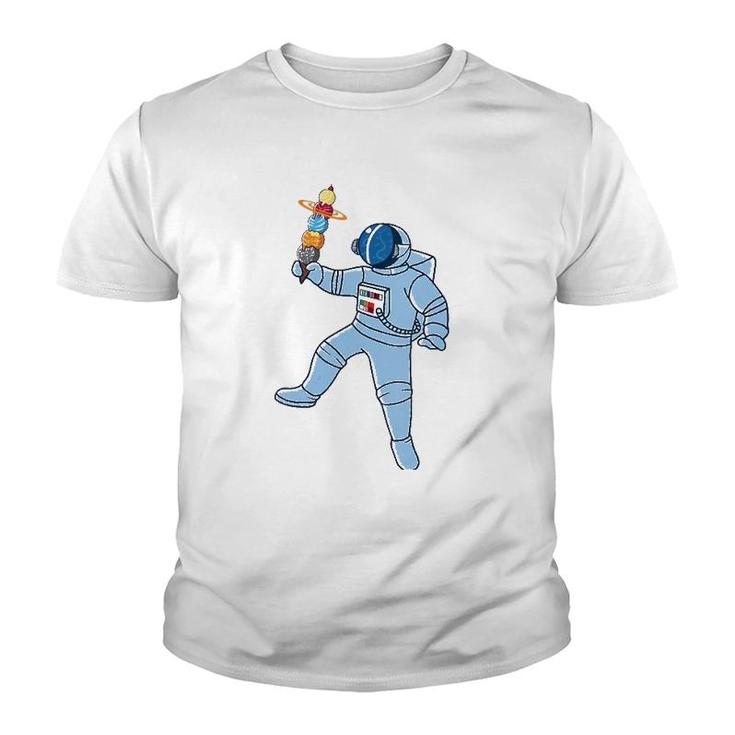 Womens Astronaut With Ice Cream T  Youth T-shirt