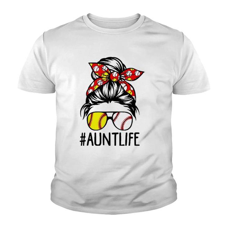 Womens Aunt Life Softball Baseball Funny Mother's Day  Youth T-shirt
