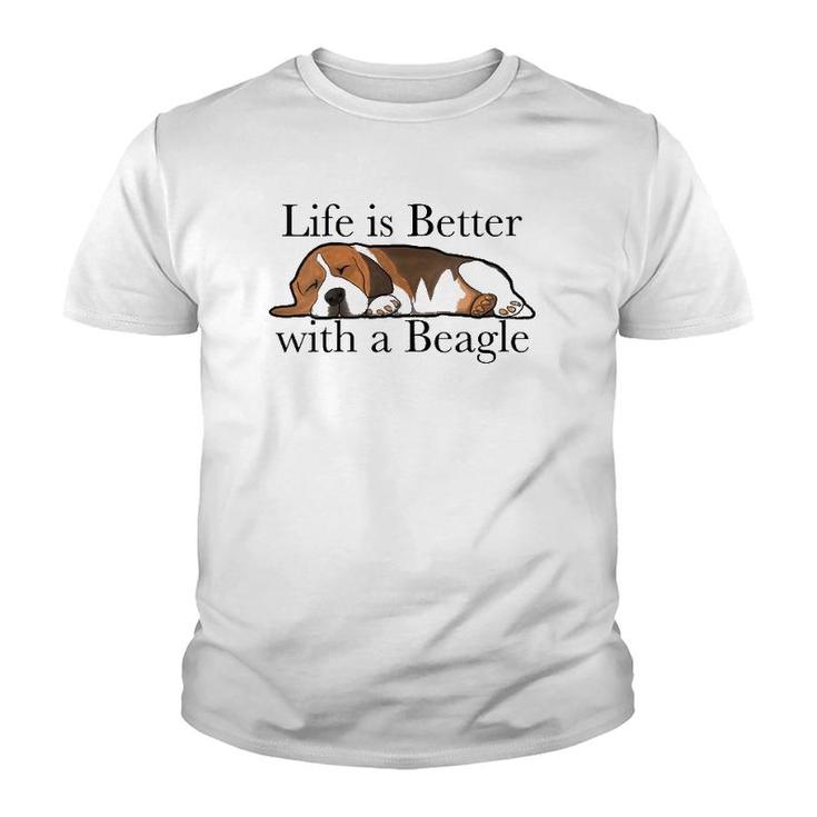 Womens Beagle Dog Lover Funny Slogan Beagles V-Neck Youth T-shirt