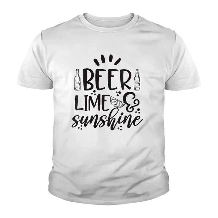 Womens Beer Lime & Sunshine Summer Drinking  Youth T-shirt