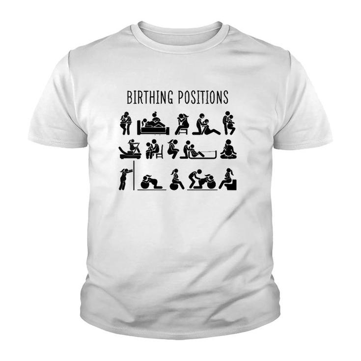 Womens Birthing Position L&D Nurse Doula Midwifelife Midwife Gift V-Neck Youth T-shirt