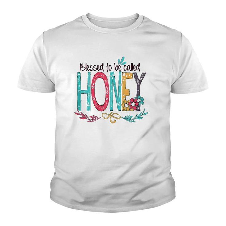 Womens Blessed To Be Called Honey Colorful Youth T-shirt