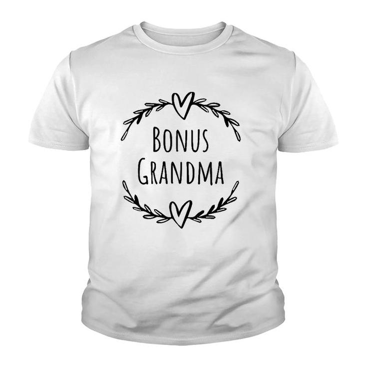 Womens Bonus Grandma Funny Mother's Day Step Grandma Gift V-Neck Youth T-shirt