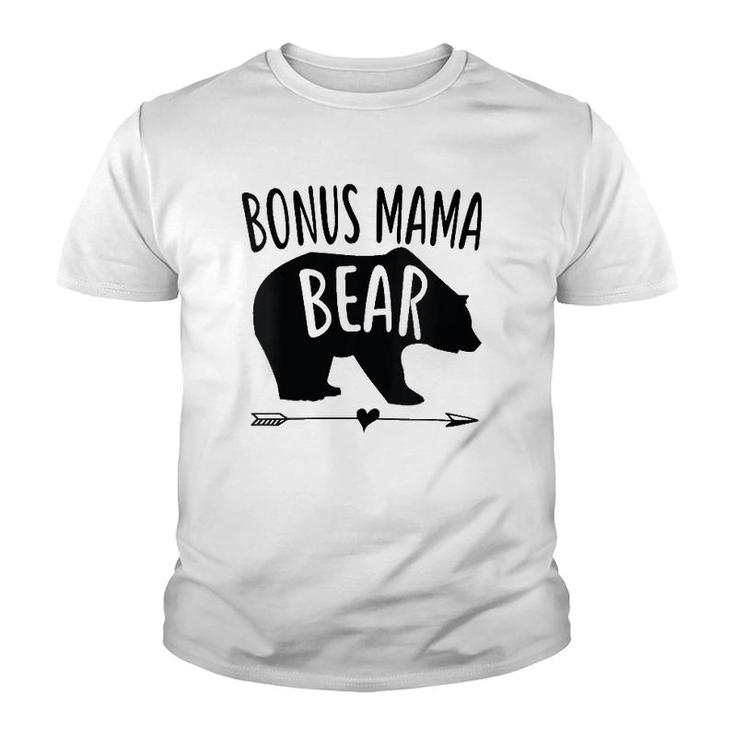 Womens Bonus Mama Mom Bear Best Stepmom Mother's Day Gift Youth T-shirt