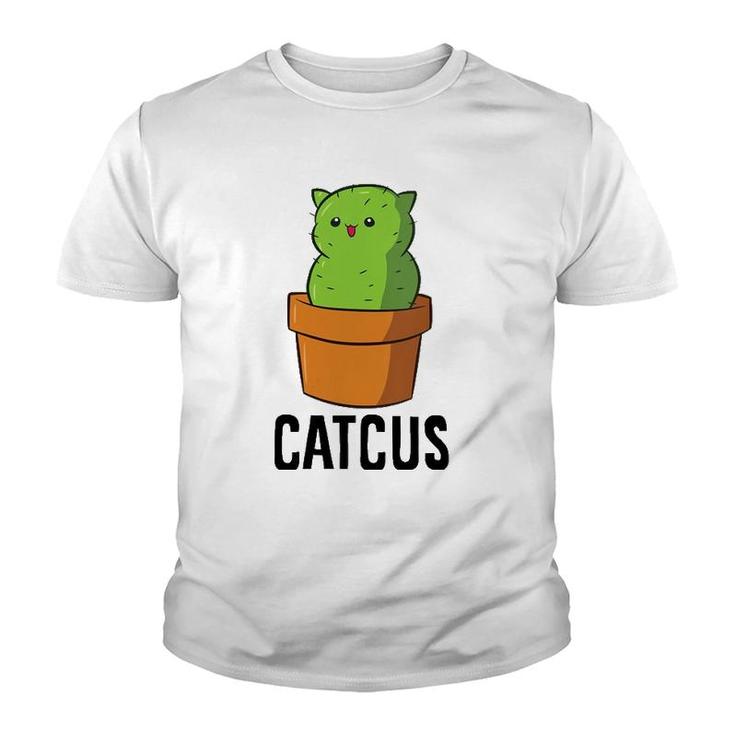 Womens Cactus Cat Mexican Cactus Cinco De Mayo Catcus V-Neck Youth T-shirt