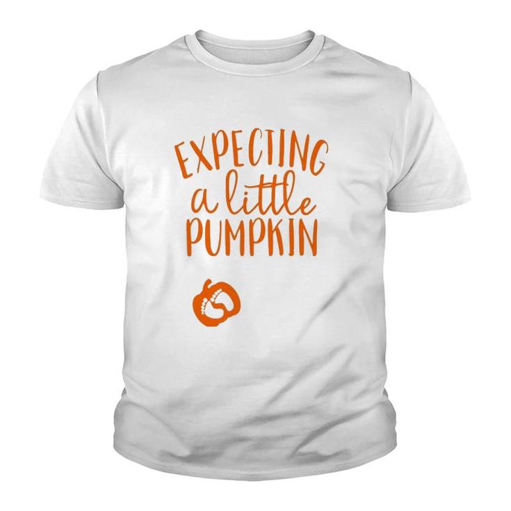 Womens Expecting A Little Pumpkin  Fall Baby Tee  Pumpkin Youth T-shirt