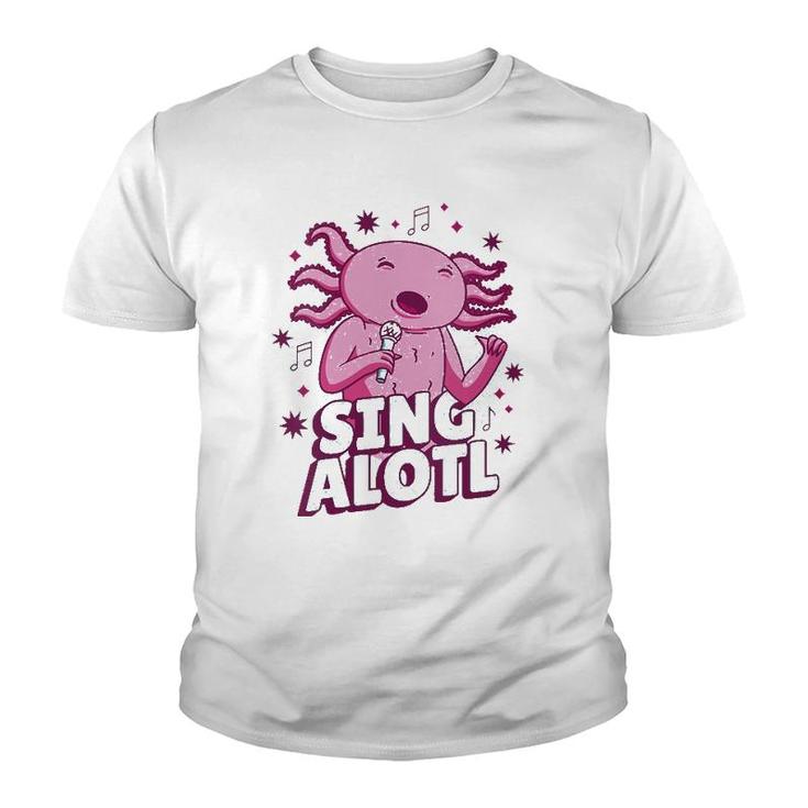 Womens Funny Cute Kawaii Singalotl Axolotl V-Neck Youth T-shirt