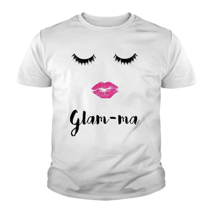 Womens Glam-Ma Grandma Mother's Day Sexy Face Lips Lashes Youth T-shirt