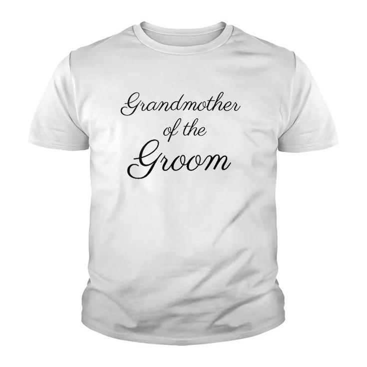Womens Grandmother Of The Groom, Black Font Wedding & Bridal V-Neck Youth T-shirt