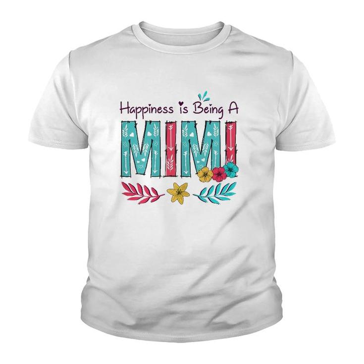 Womens Happiness Is Being A Mimi Mother's Day Gift Grandma Youth T-shirt