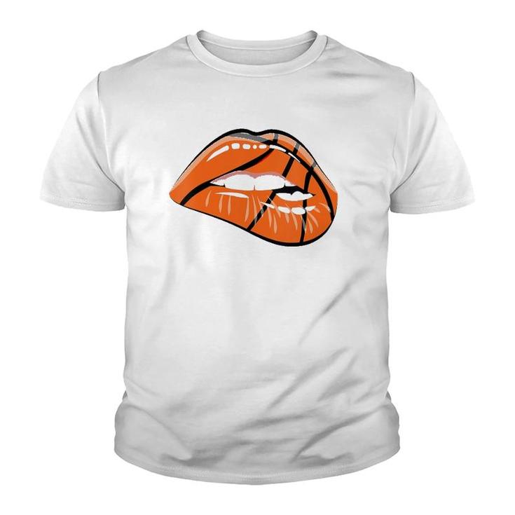 Womens Ich Liebe Basketball Lips Sport Game Day Youth T-shirt