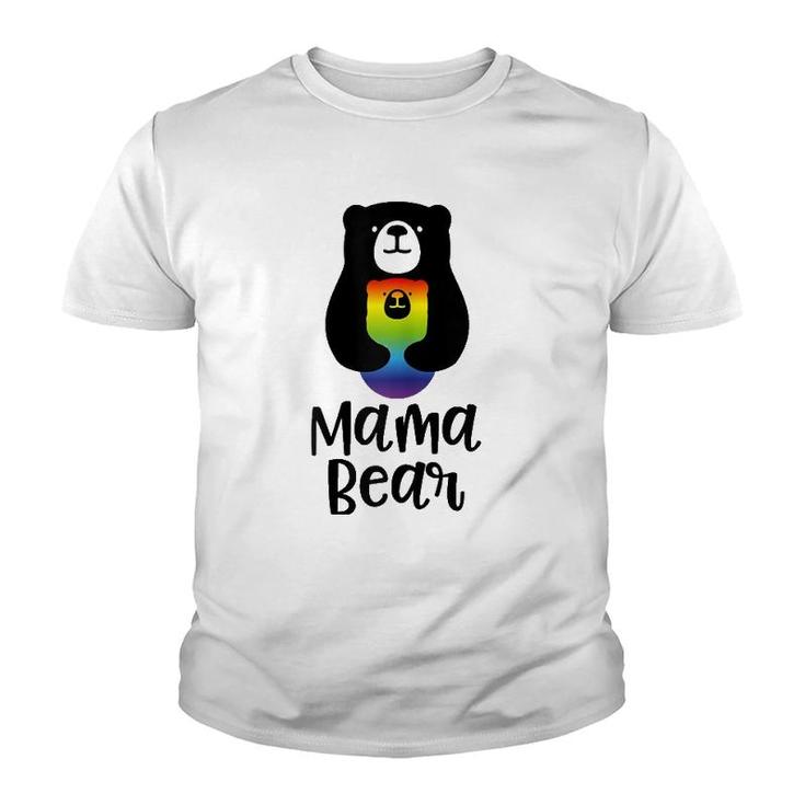 Womens Lgbt Mom Mama Bear Mothers Gift Rainbow  Youth T-shirt