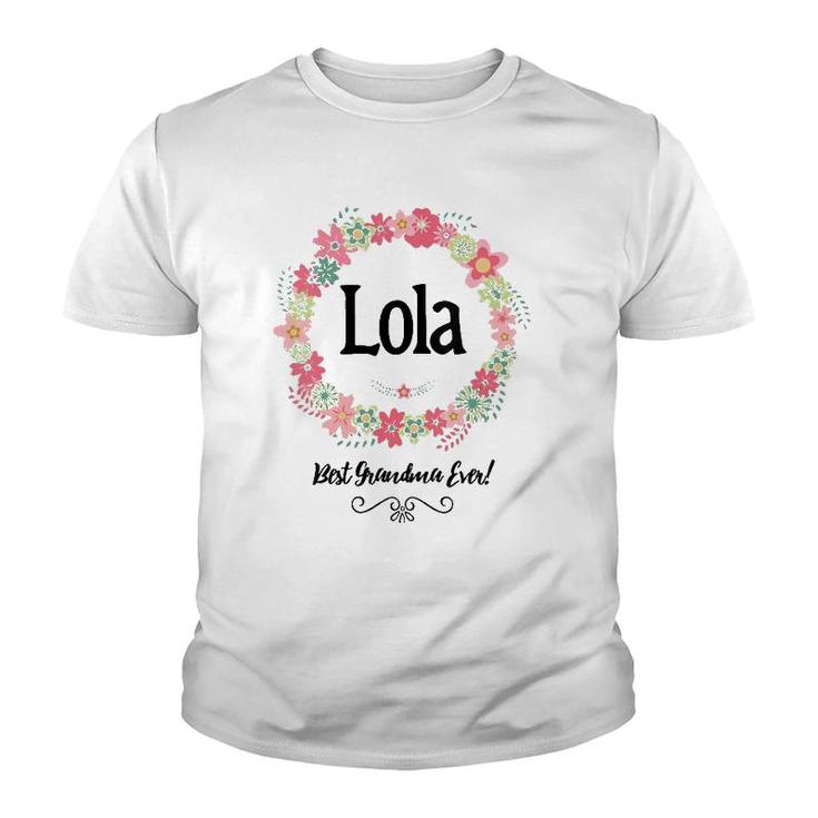 Womens Lola Best Grandma Ever Floral Filipino Grandmother Gift Youth T-shirt