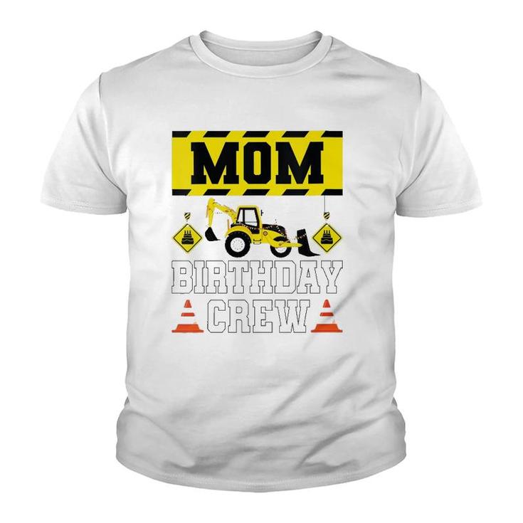 Womens Mom Birthday Crew  For Women Construction Crew Birthday V-Neck Youth T-shirt