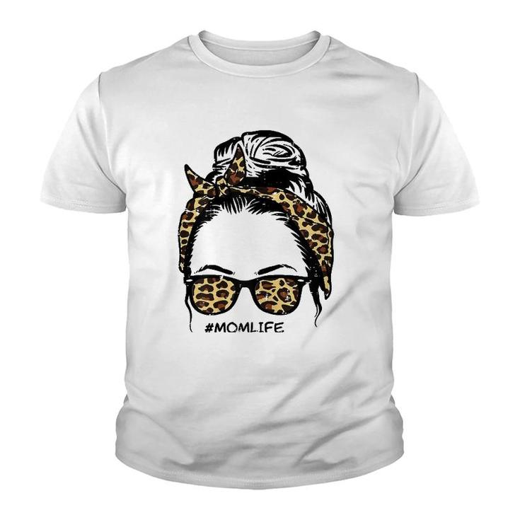 Womens Mom Life Woman Leopard Bandana Sunglasses Mother's Day Women Youth T-shirt