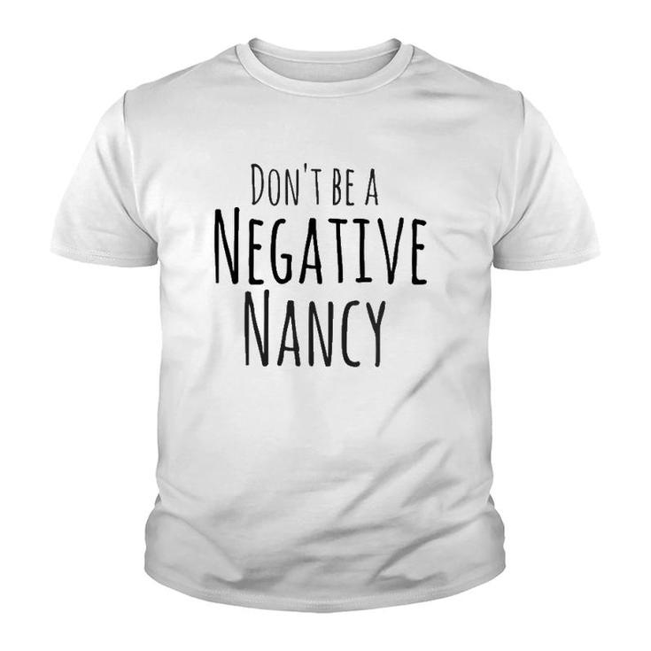 Womens Negative Nancy Positive Thoughts Mental Health V-Neck Youth T-shirt