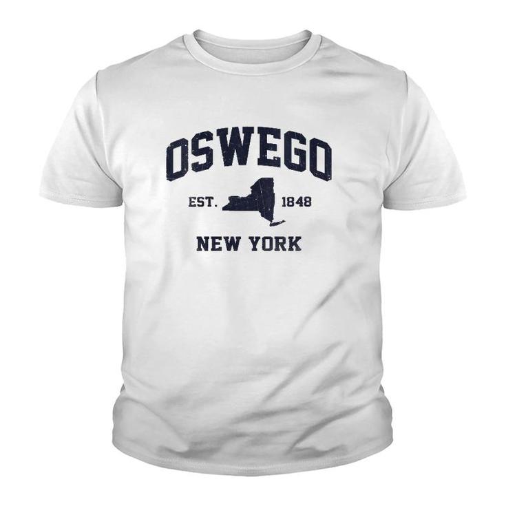 Womens Oswego New York Ny Vintage State Athletic Style V-Neck Youth T-shirt