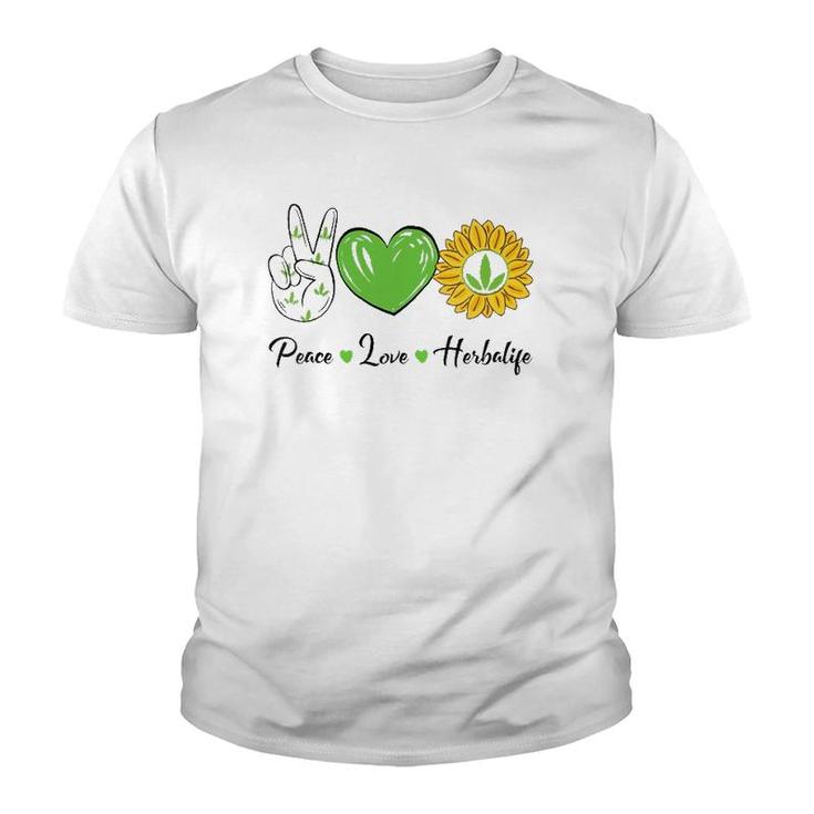 Womens Peace Love Sunshine Herbalifes Sunflower Essential V-Neck Youth T-shirt