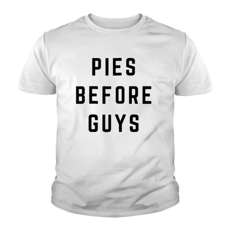 Womens Pies Before Guys Youth T-shirt