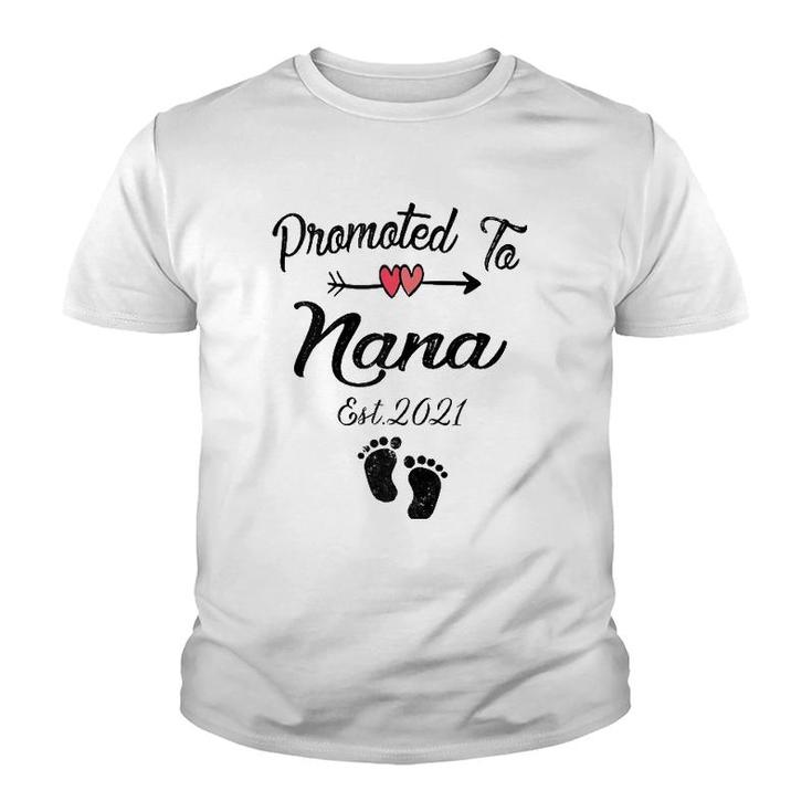 Womens Promoted To Nana 2021 First Time Mothers New Mom To Be Youth T-shirt