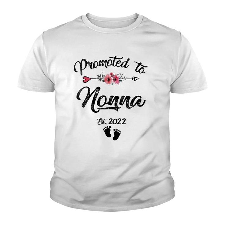 Womens Promoted To Nonna 2022  Mother's Day Pregnancy Women V-Neck Youth T-shirt