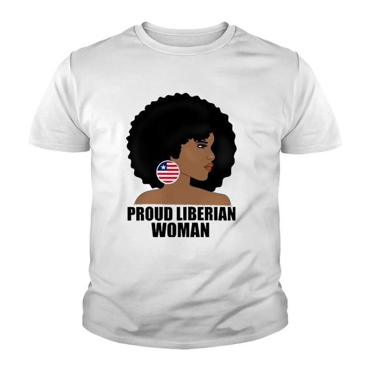 Womens Proud Liberian Woman Mothers, Liberia Flag Gift Youth T-shirt