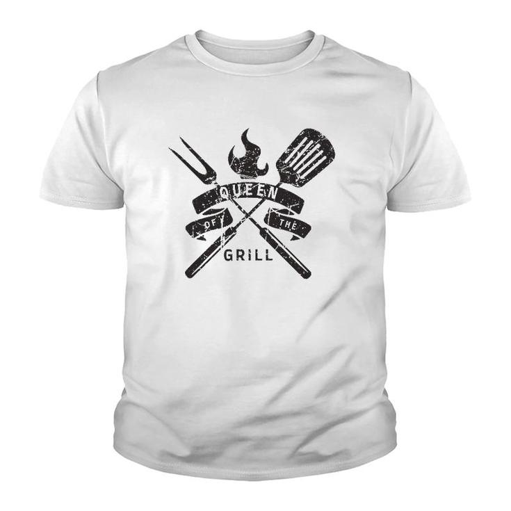 Womens Queen Of The Grill Grilling Master Quote Youth T-shirt