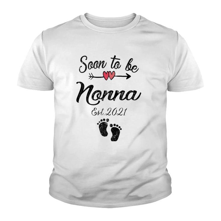 Womens Soon To Be Nonna Mother's Day For Mom Pregnancy Youth T-shirt