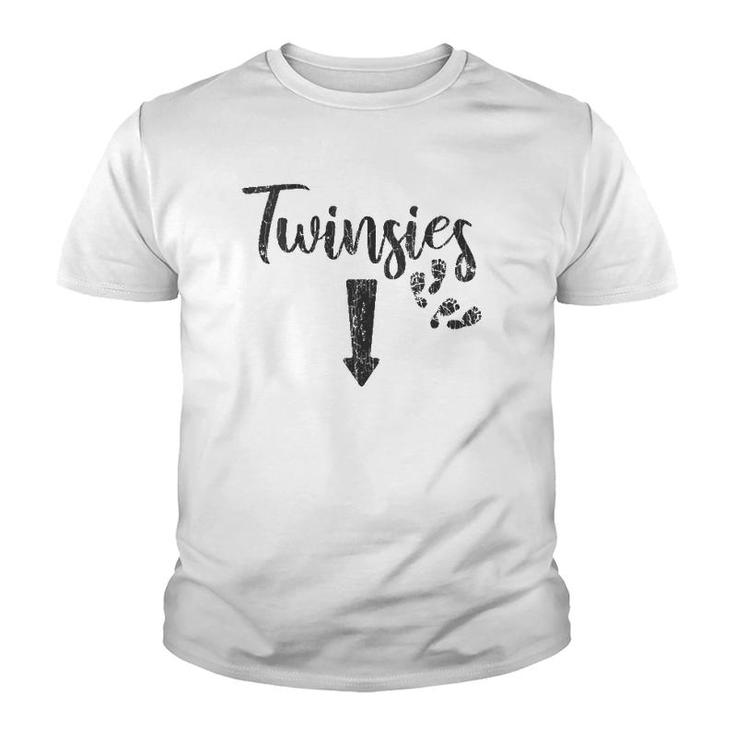 Womens Twinsies Funny Twins Pregnancy Announcement Youth T-shirt