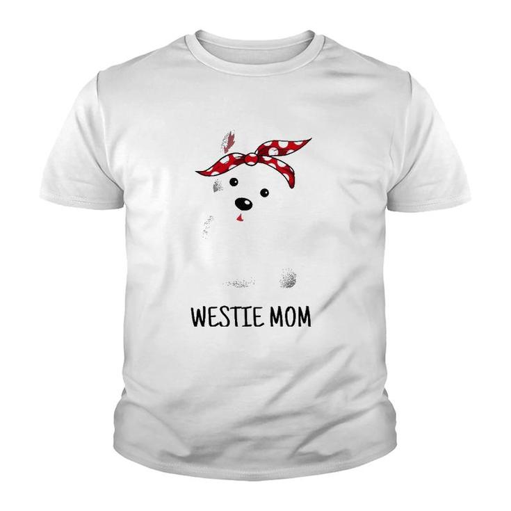 Womens Westie Mom West Highland White Terrier Dog Lovers Gift V-Neck Youth T-shirt