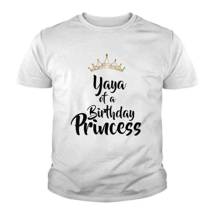 Womens Yaya Of The Birthday Princess Matching Family Gift  Youth T-shirt