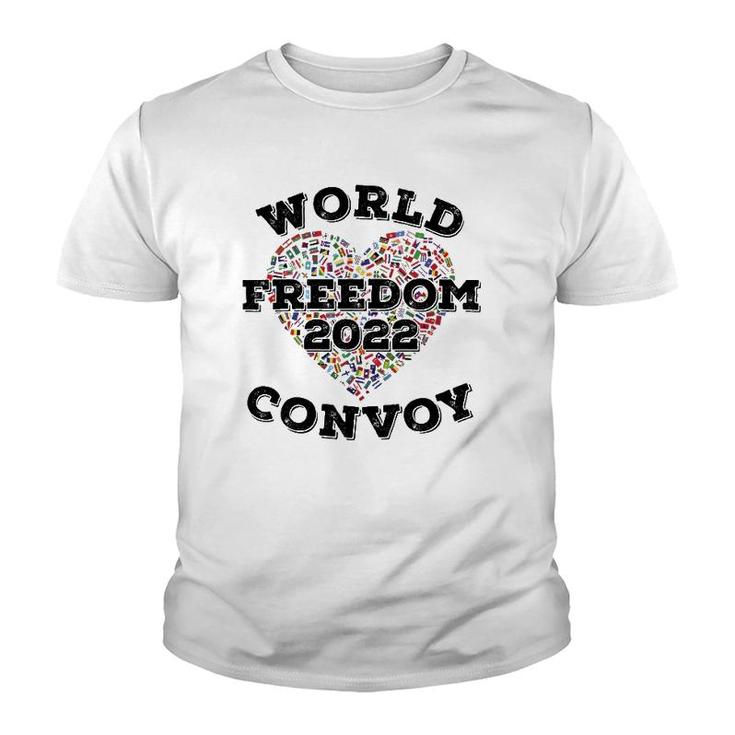 World Freedom 2022 Convoy Classic Canadian Truckers Support Youth T-shirt