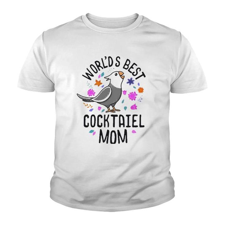 World's Best Cockatiel Mom White Face Screaming Parrot Bird Youth T-shirt