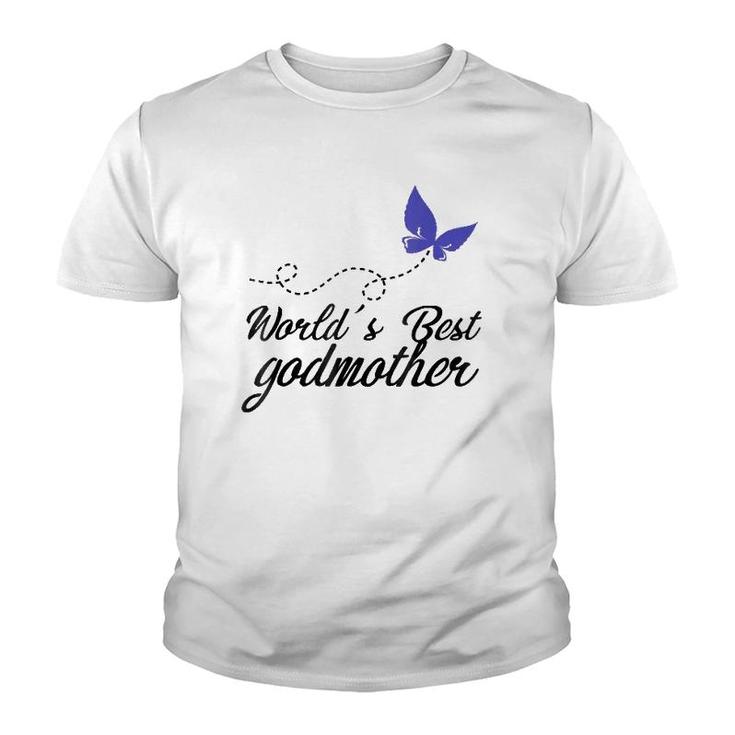 World's Best Godmother - Butterfly Godmom God Mother Youth T-shirt