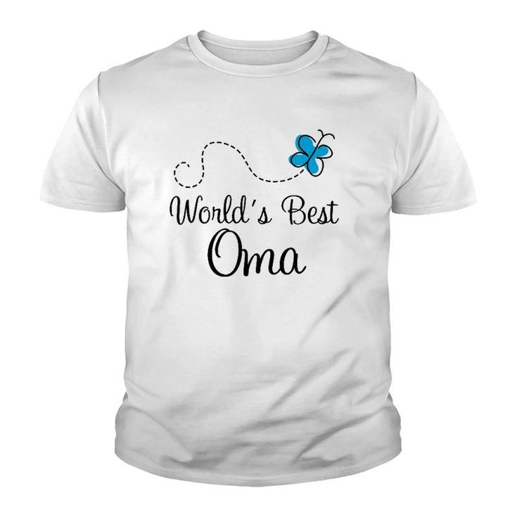 World's Best Oma Grandma Butterfly Mother's Day Youth T-shirt