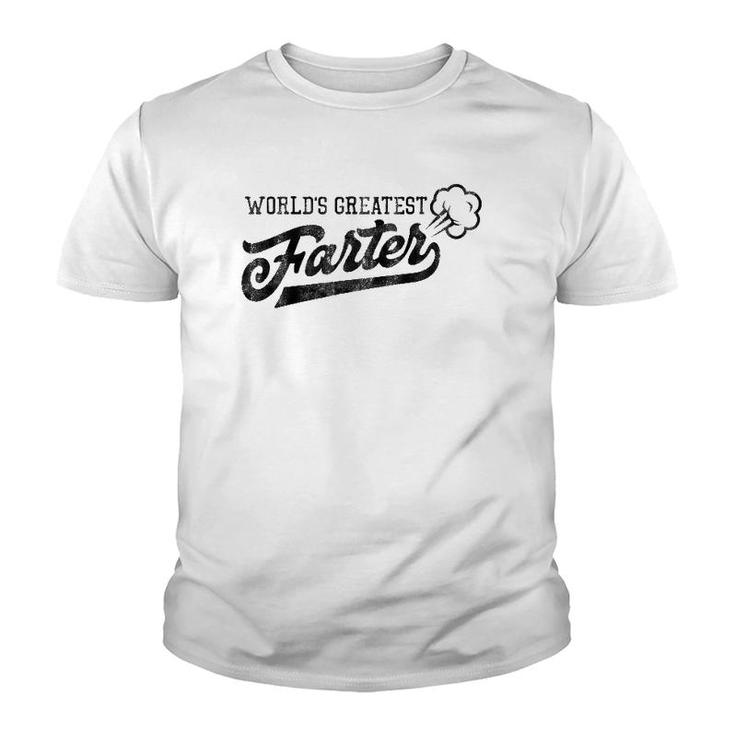 World's Greatest Farter Fart Dad Joke Father's Day Youth T-shirt