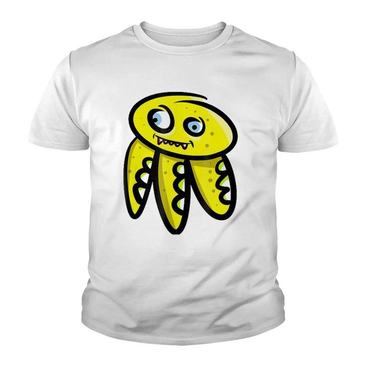 Yellow Vampire Octopus Monster Halloween Youth T-shirt