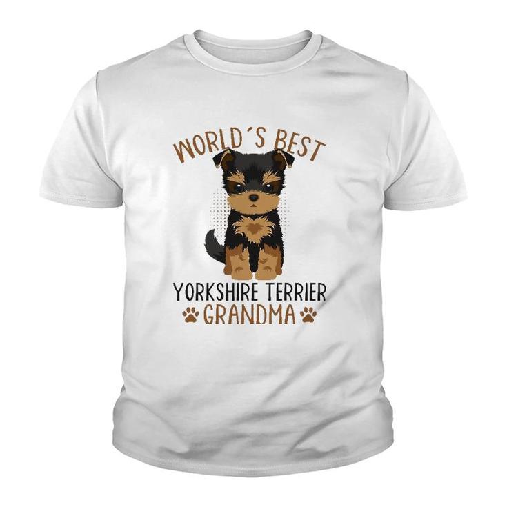 Yorkshire Terrier Grandma Yorkie Grandmother Mother's Day Youth T-shirt