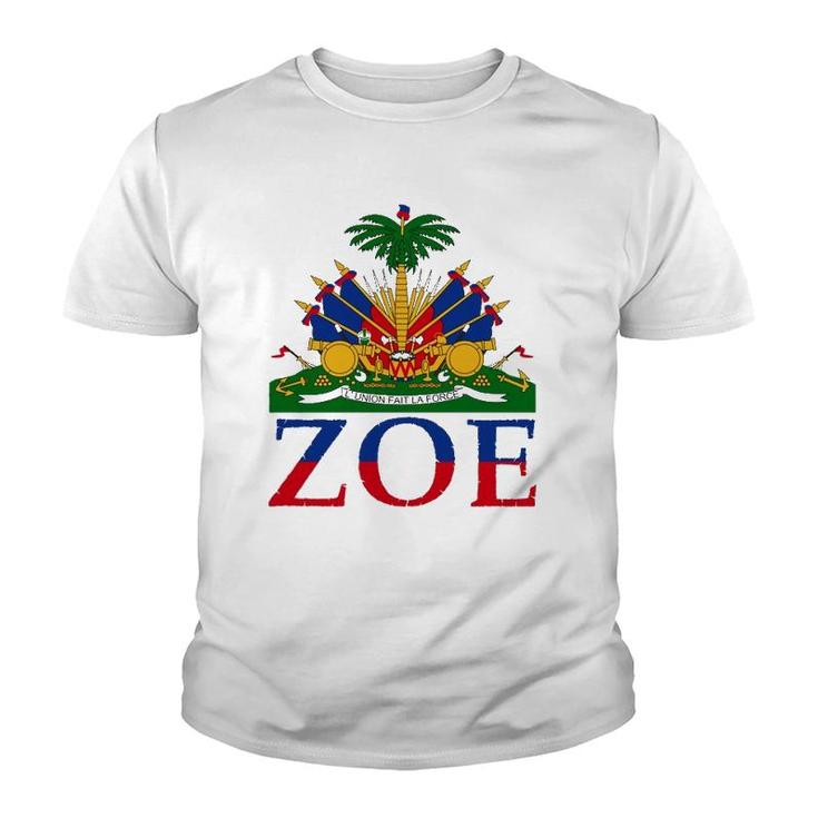 Zoe Cute Haiti Honored Flag Day Gift Youth T-shirt
