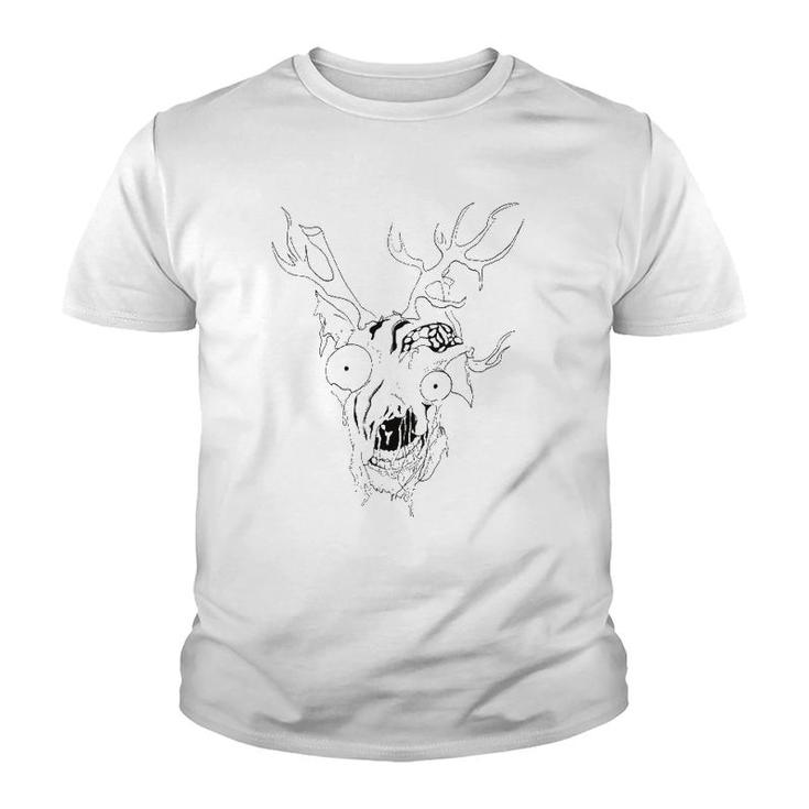 Zombie Deer Vintage Scary Youth T-shirt