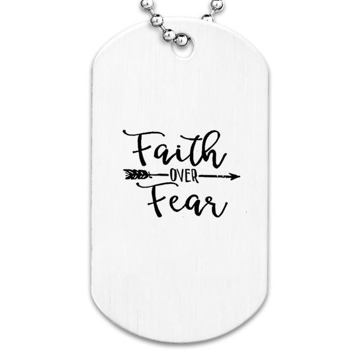 Women Cute Faith Fear Dog Tag