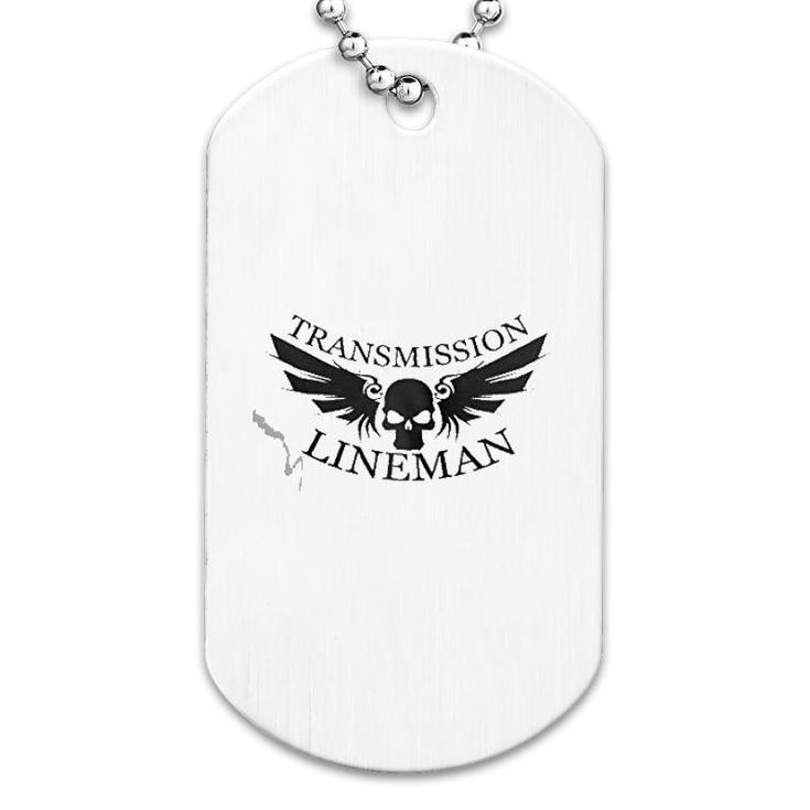 A Lineman Skull Electrician Dog Tag