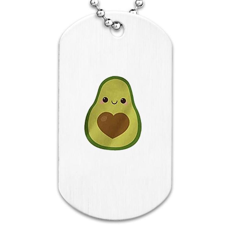 Avocado Letter Print Cute Heart Dog Tag
