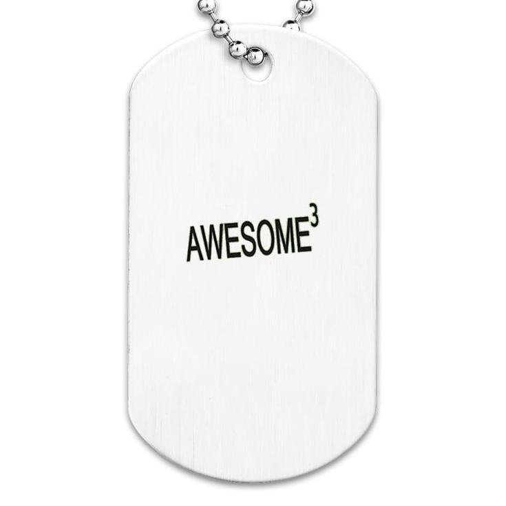 Awesome Cubed Funny Math Dog Tag