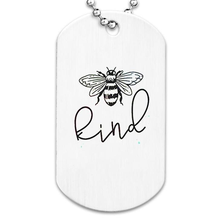 Be Kind Funny Bee Print Graphic Dog Tag