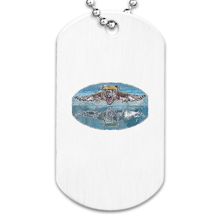 Bear Swimmer Butterfly Dog Tag