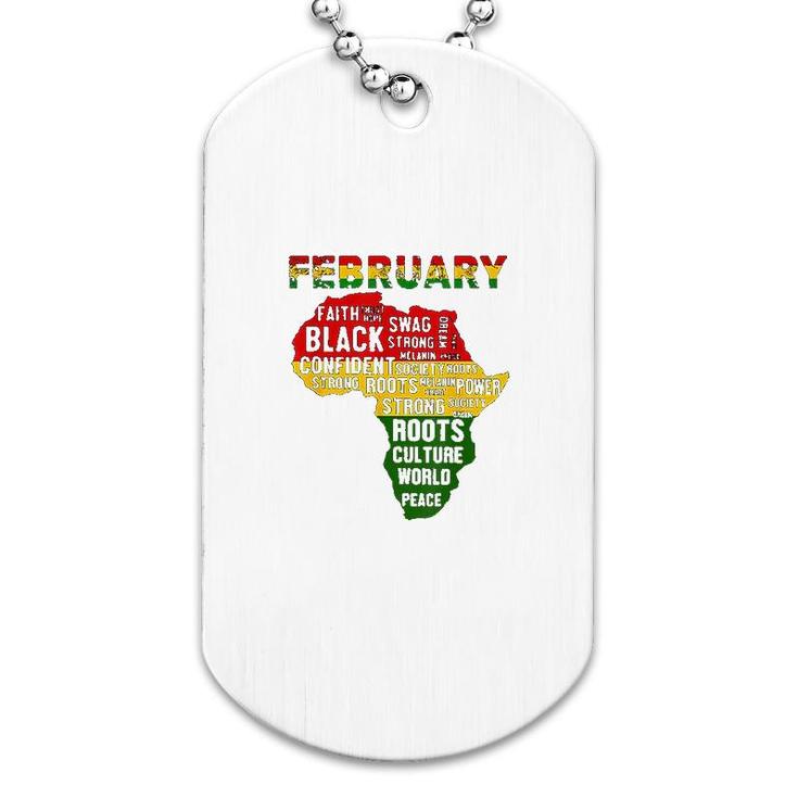 Black History Month African Map Colors Dog Tag