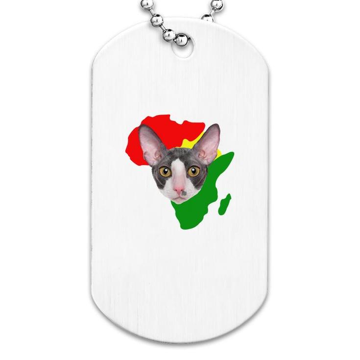 Black History Month African Map Cornish Rex Gift For Pet Lovers Proud Black Dog Tag